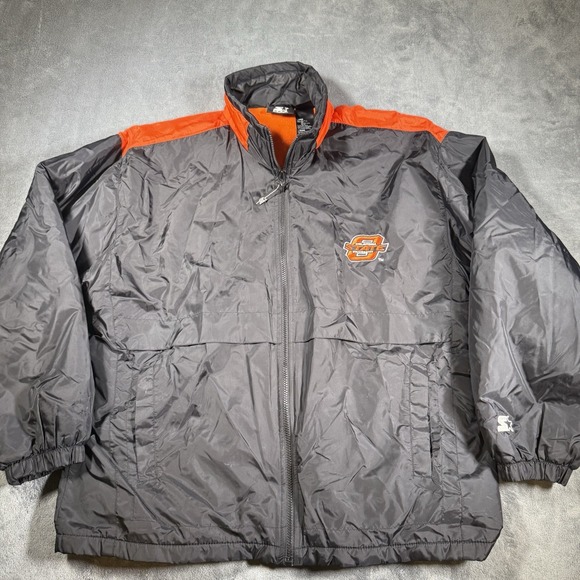 STARTER Jackets & Blazers - Oklahoma State Cowboys Starter Fleece Lined Jacket  Size Men's Large Vintage